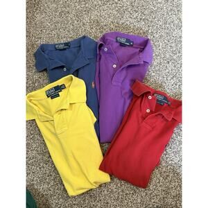 Lot of 4 Vintage Polo Ralph Lauren Short Sleeve Polo Shirts Mens Size Medium EUC